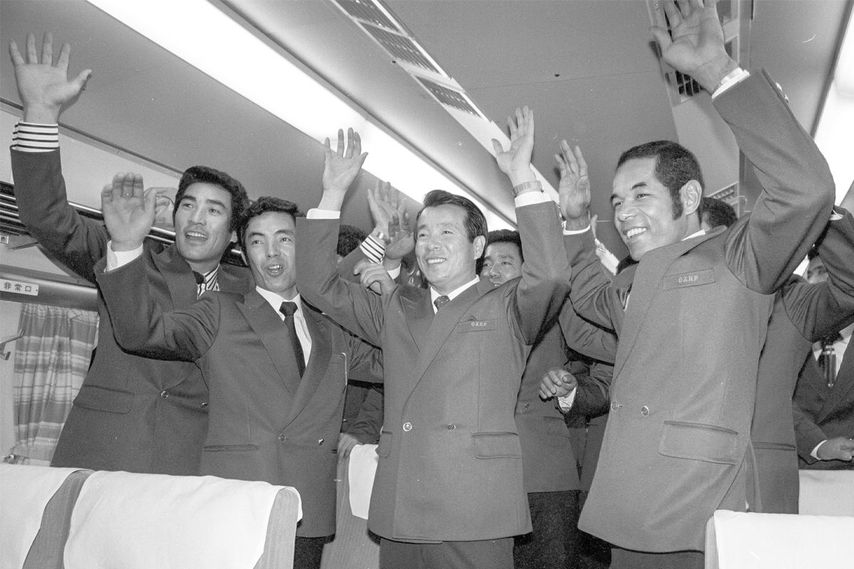 <div class="caption">1980年10月17日にはマジック対象のヤクルトが中日に敗れ、新幹線の車中でリーグ優勝が決まった。</div>
