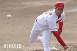 一軍定着を目指す2年目右腕・カープ島内颯太郎。「直球は誰にも負けたくない」