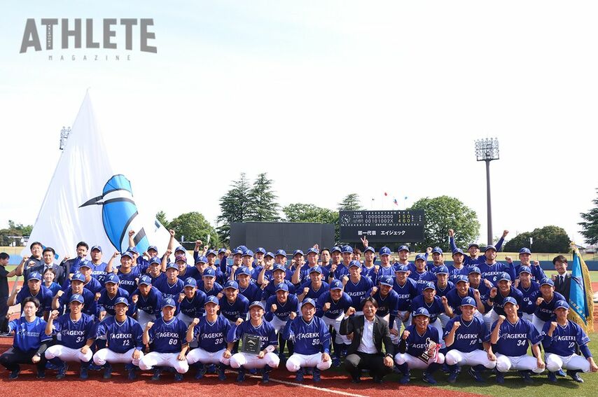 <div class="caption">3年ぶり、2度目の都市対抗野球大会への出場を決めたエイジェック男子硬式野球部</div>