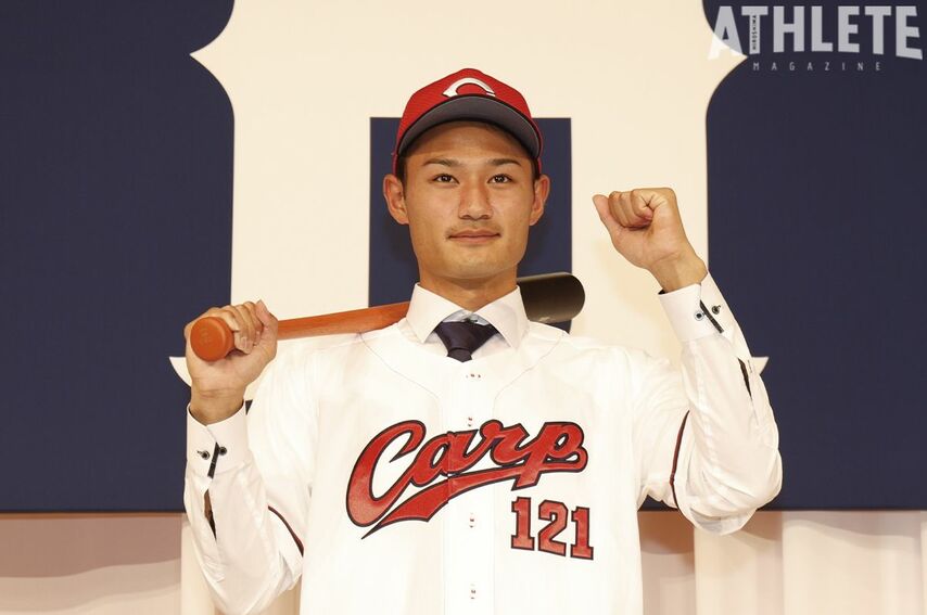 《カープ・新入団選手発表会見》守備範囲の広さも高評価！瀬戸内高出身、卓越したセンスを持つ外野手。育成ドラフト1位・名原典彦