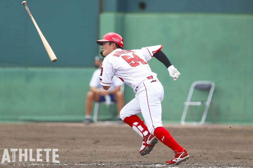 <div class="caption">今季、二軍でプロ初本塁打を放った高卒2年目の韮澤雄也選手。</div>