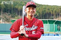 <div class="caption">2016年春季キャンプ時の鈴木誠也選手。自主トレでは内川聖一に弟子入りした。</div>