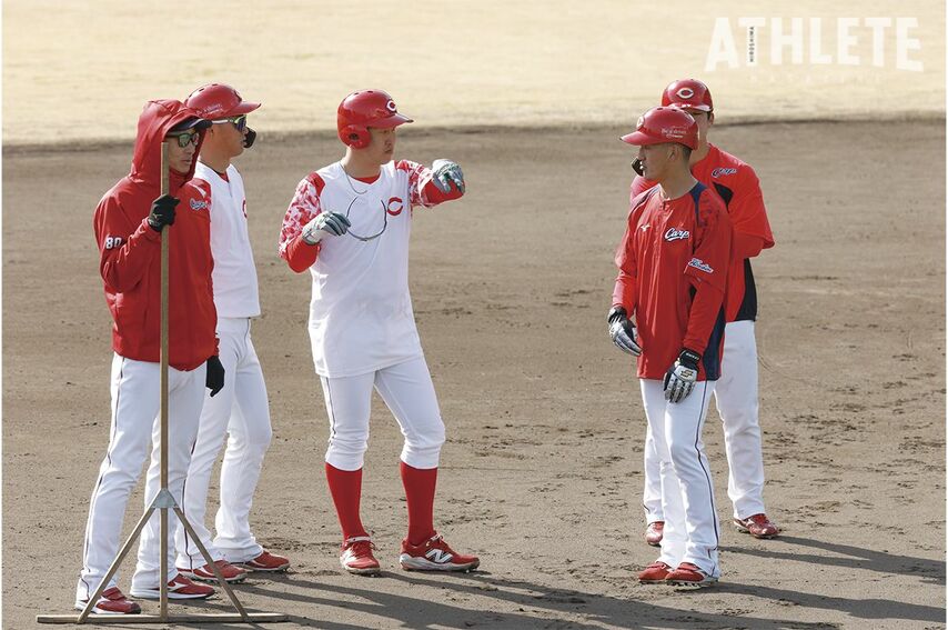 <div class="caption">キャンプでは周りの選手に声を掛ける姿も見られた</div>