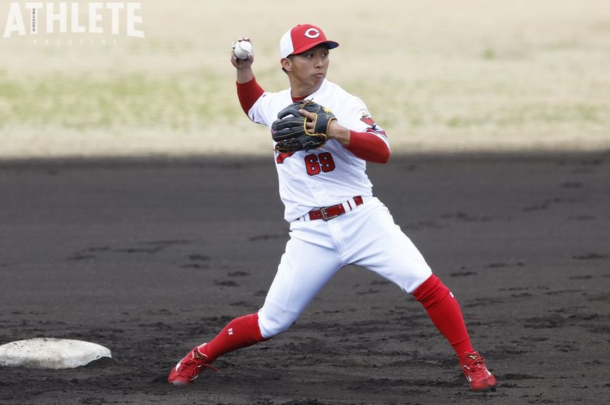 成功率100％に見た羽月隆太郎の可能性。4番候補の状態によっては別ポジションでの出場も【カープOB・笘篠賢治のキャンプコラム】<br />