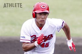 プロ6年目で待望の一軍デビューを果たしたカープ桒原樹。「フルスイングを貫きたい」