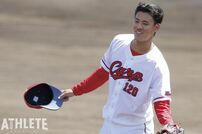 <div class="caption">プロ2年目の今シーズン、支配下登録を目指す杉田</div>