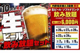 カープ、入場券付き『生ビール飲み放題セット』を販売！5〜7月開催の