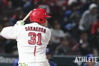 <div class="caption">今シーズン、ファビアンに次いでチーム２位の11本塁打を放っている坂倉</div>