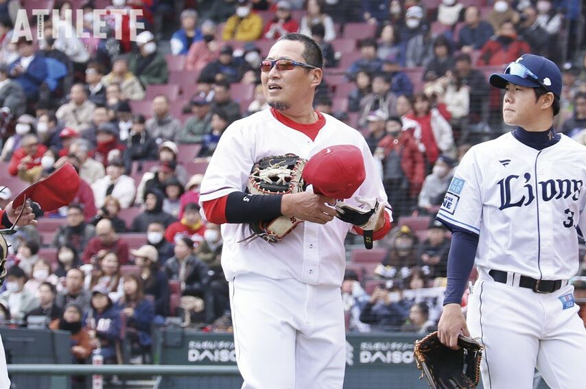 <div class="caption">トライアウトでは3安打を放ち、存在感を見せつけた松山竜平</div>