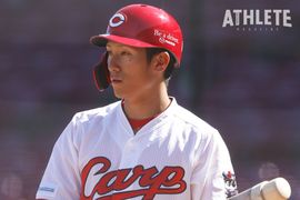 カープ打線の鍵を握る西川龍馬。「割り当てられた打順で仕事をするだけ」