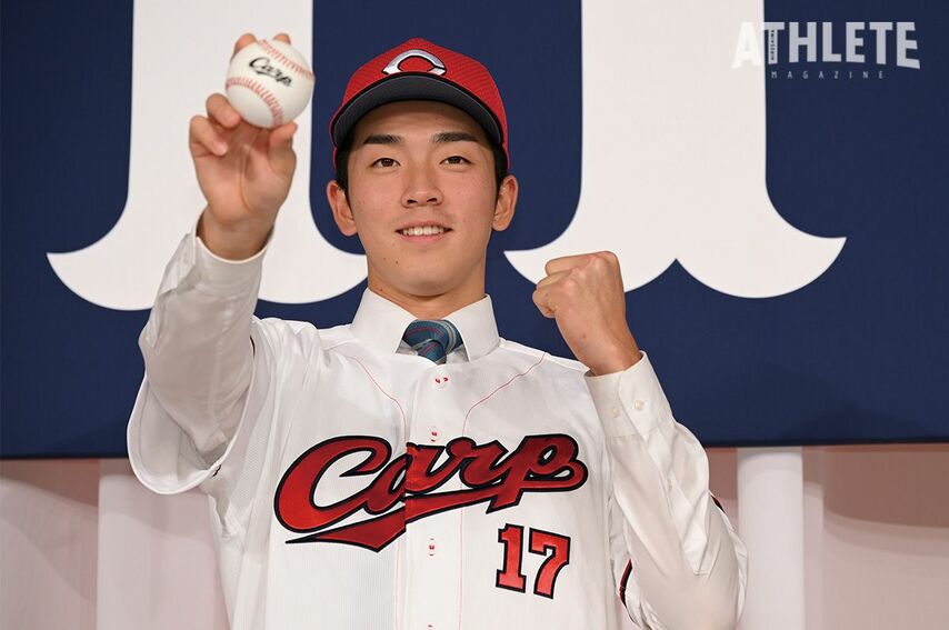 「アウトコースの直球と、打者と勝負する心意気です」2023年カープドラフト指名選手の言葉＜ドラフト1位・常廣羽也斗＞<br />
